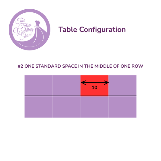#2a Summer 2026 Early Bird until March 31, 2026 / ONE STANDARD SPACE IN THE MIDDLE OF ONE ROW Vendor Package – 10x10’ Booth | Regular Price $1240. Early Bird $1,140