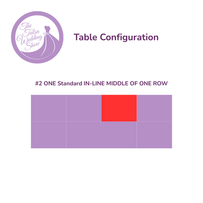 #2 ONE Standard Space IN-LINE MIDDLE OF ONE ROW Vendor Package – 10x10’ Booth | $1,240 | Summer 2026